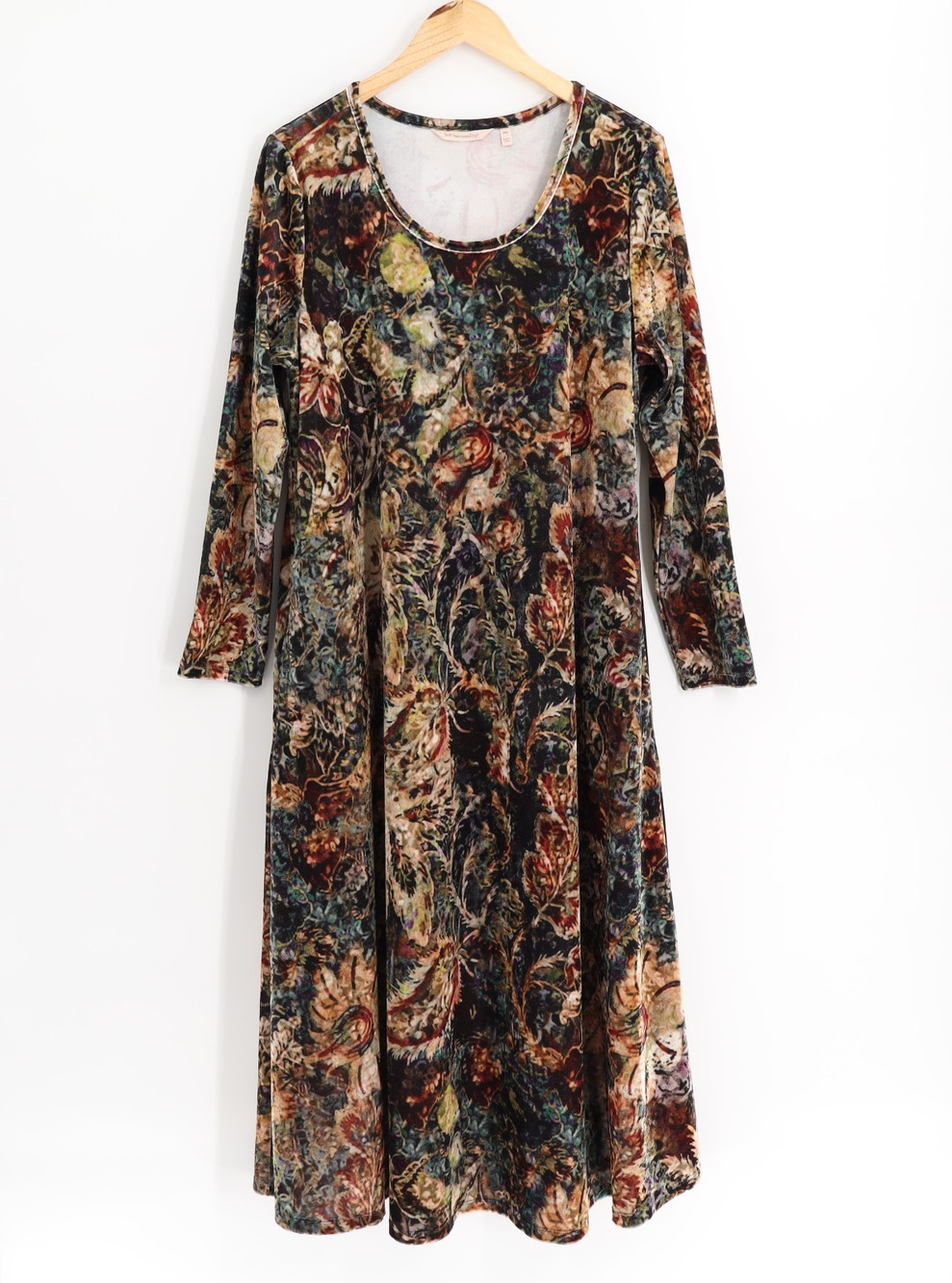 Soft Surroundings XL Petite Santiago Stretch Velvet Dress Long Sleeve WhimsiGoth